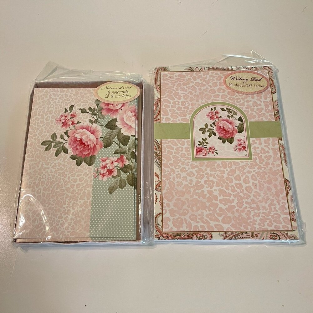 The Ana Grace Collection Floral Writing Pad 90 Sheets Notecard Envelope Set 8